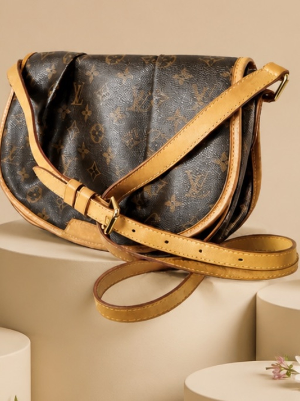 Menilmontant Monogram Canvas Crossbody/Shoulder Bag Louis Vuitton.